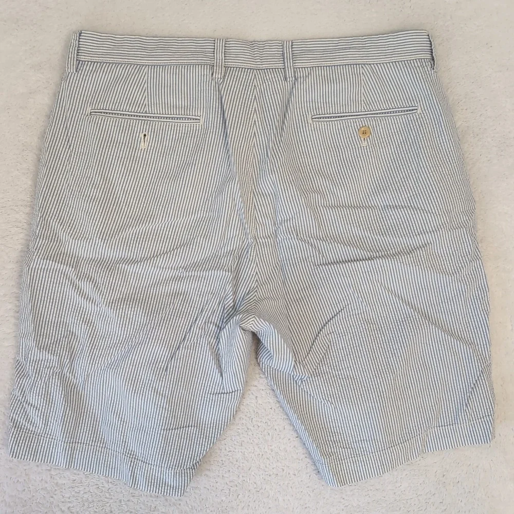 J Crew‎ Shorts Size 36 Mens Seersucker Cotton Blue White Stripe